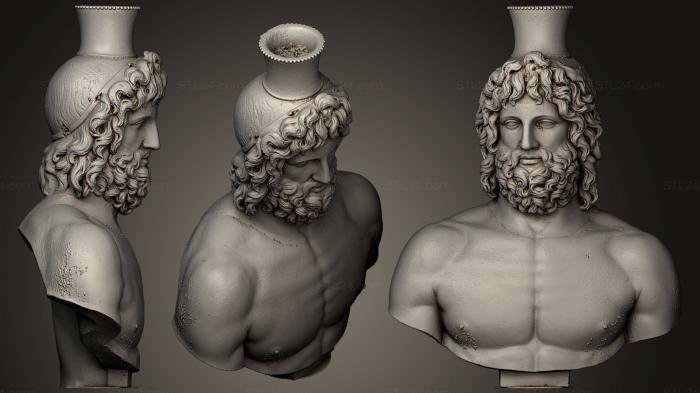Бюсты и головы античные и исторические (Юпитер Серапид, BUSTA_0437) 3D модель для ЧПУ станка